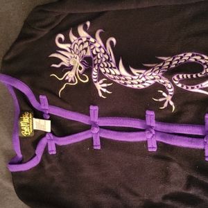 Bob Mackie  (for QVC) black and purple dragon sweater size 2x